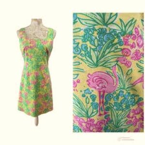 Lilly Pulitzer Sleeveless Size 10 Pelican Pink, Yellow & Green Shift Dress